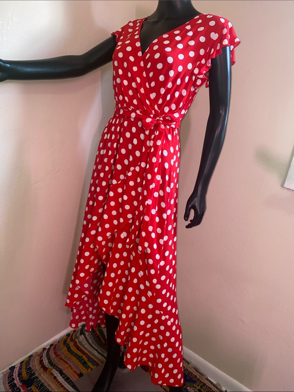 Grecerelle Red Polka Dot Maxi Dress - Picture 5 of 11